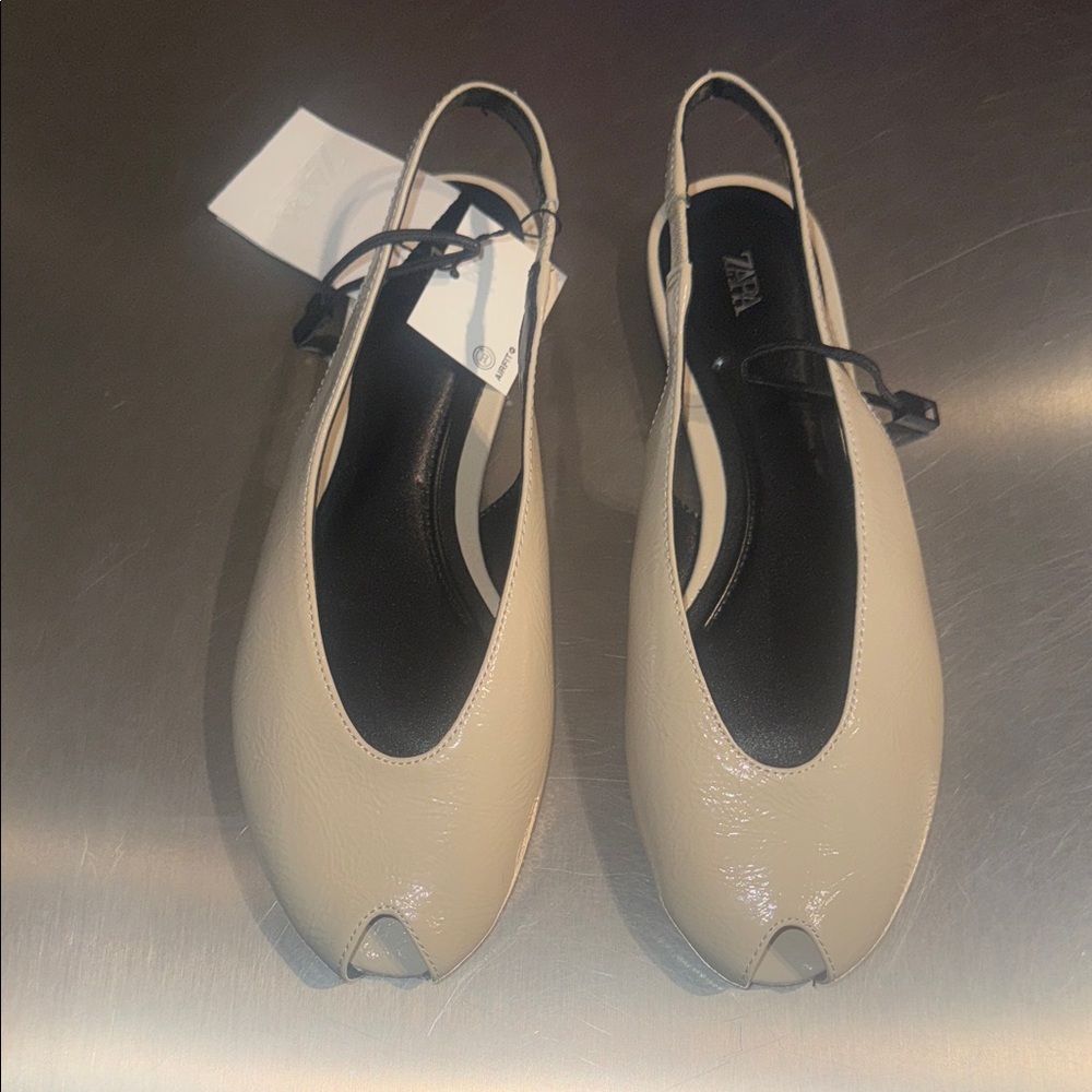 Zara Women's Beige Slingback Flats size 36 New